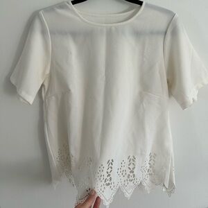 White Laser Cut Out Top